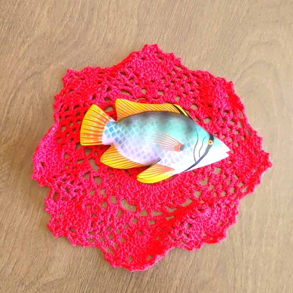 Wooden Fish Hand Painted Wooden Fish Home Decor Accent